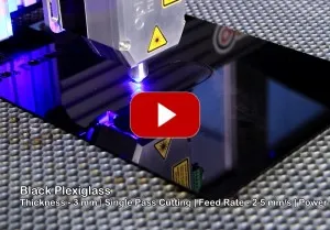 Tests of PLH3D-15W - Laser Cutting Black Plexiglass