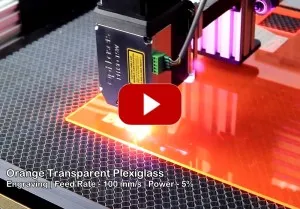 Tests of PLH3D-15W - Engraving Orange Plexiglass