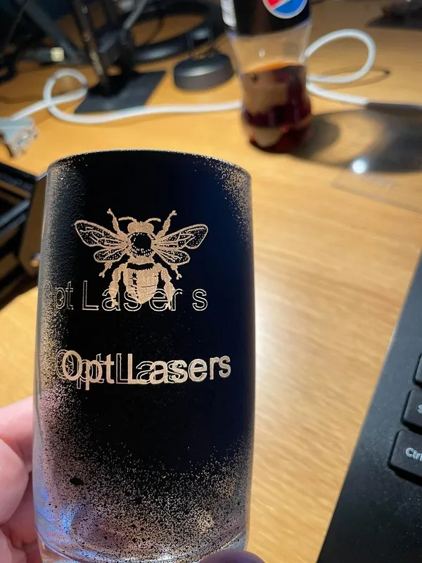 Laser Engraving Glassware Using Acrylic Spray Paint Results