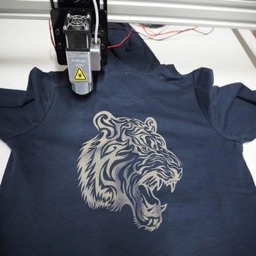 Tiger Laser Engraved on T-Shirt