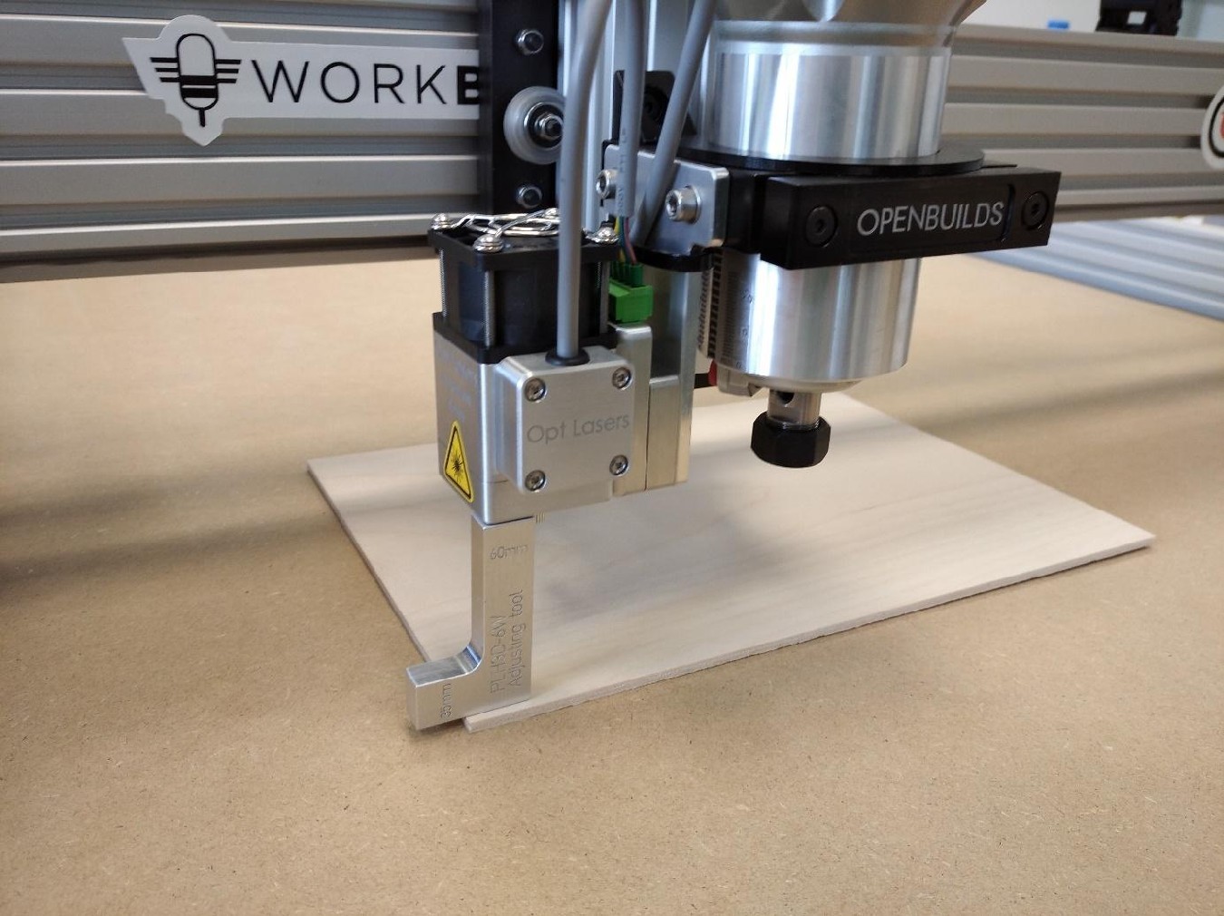 Laser Head Adjustment at WorkBee CNC