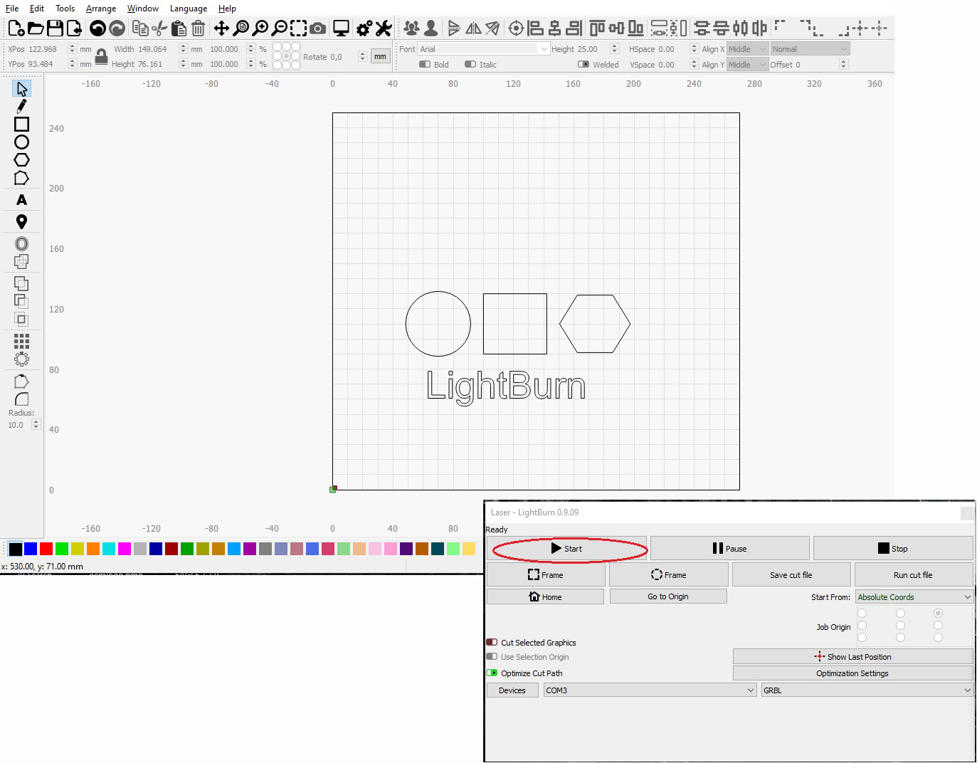 LightBurn Configuration for Laser